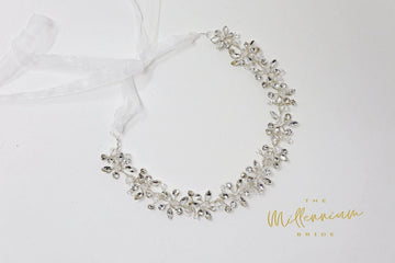 Dainty Rhinestones Crystal Vine Leaves Headband, Bridal Hair Vine, Delicate Headband, Hair accessories.
